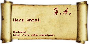 Herz Antal névjegykártya